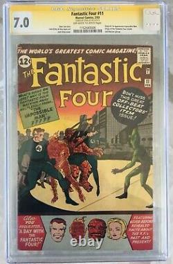 Fantastic Four #11 (1963) CGC 7.0 - O/w to white pages Signed by Stan Lee (SS)