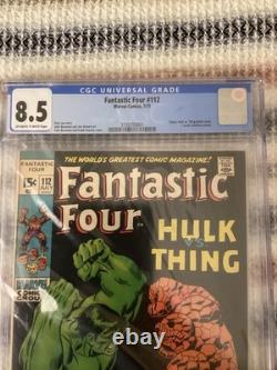 Fantastic Four 112 CGC 8.5 VF+, Classic Hulk Versus Thing Cover, Sale Vintage