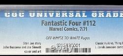 Fantastic Four #112 CGC 9.0 OWithW PGS Key Iconic Cover Hulk Vs The Thing Stan Lee