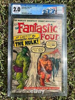 Fantastic Four #12 CGC 2.0 1st Meeting With The Hulk