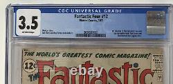 Fantastic Four 12 CGC 3.5 1st Hulk vs Fantastic Four 1963 Marvel Stan Lee RARE
