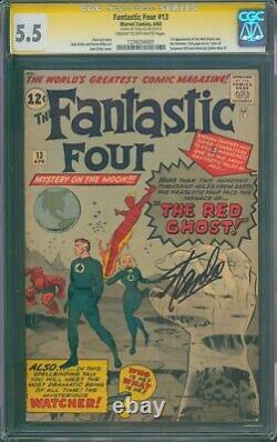 Fantastic Four #13? SIGNED STAN LEE CGC 5.5 SS? 1st Watcher & Red Ghost 1963