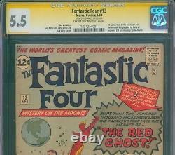 Fantastic Four #13? SIGNED STAN LEE CGC 5.5 SS? 1st Watcher & Red Ghost 1963