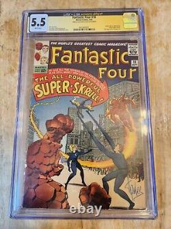 Fantastic Four 18 Signed Stan Lee CGC 5.5 Super-Skrull Marvel Comics