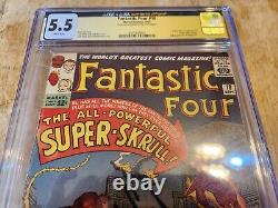 Fantastic Four 18 Signed Stan Lee CGC 5.5 Super-Skrull Marvel Comics