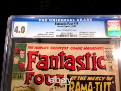 Fantastic Four #19 CGC 4.0 Lee & Kirby Classic! 1st Appearance of Rama-Tut