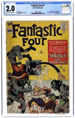 Fantastic Four #2 CGC 2.0 1962 3723211004 1st app. Skrulls