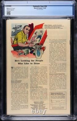 Fantastic Four #20 (1963) CGC 7.0 WHITE Pages in 9d Pence / UKPV