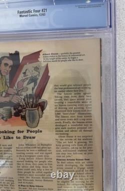 Fantastic Four #21 CGC 7.0 OW-White Pgs! 1963 1st Hate-Monger! Stan Lee & Kirby