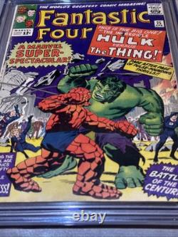 Fantastic Four #25 CGC 3.5 OWithWhite Custom Label, Key + Classic Cover 4/64 Hulk