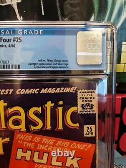 Fantastic Four 25 CGC 4.0 FIRST Thing VS Hulk solo fight CLASSIC Battle RARE