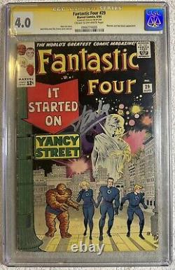 Fantastic Four #29 CGC SS 4.0 Signed Stan Lee Watcher Cover Kirby Marvel 1964