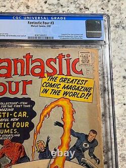 Fantastic Four #3 CGC 1.5 (Marvel Comics 1962) 1st costumes Stan Lee Jack Kirby