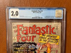 Fantastic Four #3 CGC 2.0, Getting RARE Marvel Comics March 1962 $12 Ship wSign Fantastic Four #3 CGC 2.0, Getting RARE Marvel Comics March 1962 $12 Ship wSign