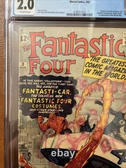 Fantastic Four #3 CGC 2.0, Getting RARE Marvel Comics March 1962 $12 Ship wSign Fantastic Four #3 CGC 2.0, Getting RARE Marvel Comics March 1962 $12 Ship wSign