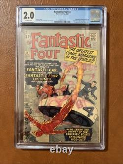 Fantastic Four #3 CGC 2.0, Getting RARE Marvel Comics March 1962 $12 Ship wSign Fantastic Four #3 CGC 2.0, Getting RARE Marvel Comics March 1962 $12 Ship wSign