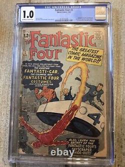 Fantastic Four 3 Cgc Fr 1.0 1st Appearance In Costume Kirby Lee (1962)