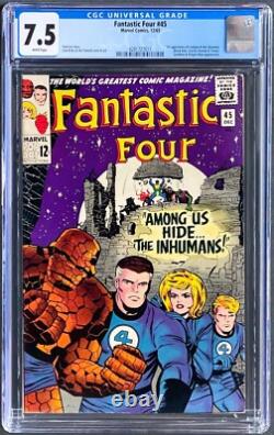 Fantastic Four 45 1965 Marvel Comics 1st Appearance INHUMANS CGC 7.5 White Pages