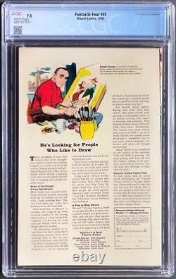 Fantastic Four 45 1965 Marvel Comics 1st Appearance INHUMANS CGC 7.5 White Pages
