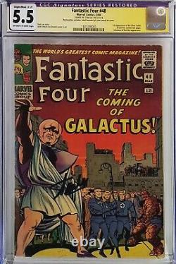 Fantastic Four #48 Cgc 5.5 Ss Signed Stan Lee 1st Silver Surfer Galactus