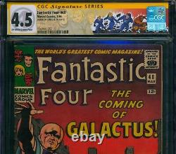 Fantastic Four #48? SIGNED STAN LEE CGC 4.5 SS? 1st Silver Surfer Marvel 1966