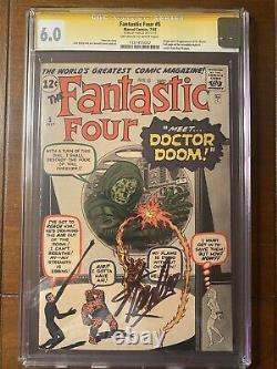 Fantastic Four #5 7/62 Cgc 6.0 Oww Ss Stan Lee! First Doctor Doom! Nice Key