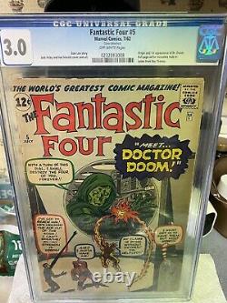 Fantastic Four #5 CGC 3.0 1st App of Doctor Doom (Victor von Doom). UNRESTORED