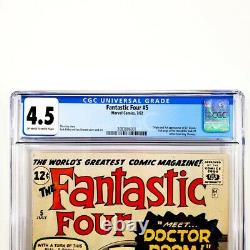 Fantastic Four #5 CGC 4.5 1st Appearance of Dr. Doom Silver Age Key Grail