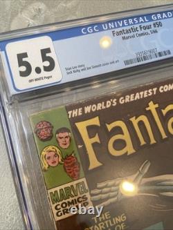 Fantastic Four #50 (1966, Marvel) CGC 5.5 Silver Surfer, Galactus
