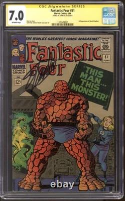 Fantastic Four #51 CGC 7.0 Stan Lee Signature Series (OW)
