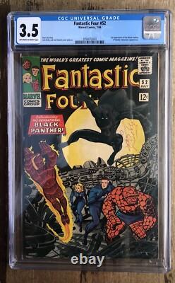 Fantastic Four #52 1st App of the Black Panther Key Issue CGC 3.5 1966
