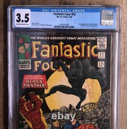 Fantastic Four #52 1st App of the Black Panther Key Issue CGC 3.5 1966
