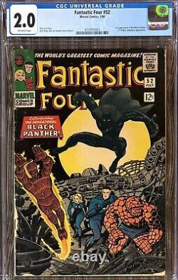 Fantastic Four #52 CGC 2.0 (1966) 1st App of Black Panther