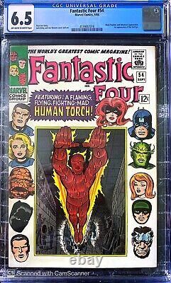 Fantastic Four #54 WP CGC 6.5 Key Issue 1 Appearance of the Evil Eye Stan Lee