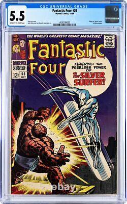 Fantastic Four #55 CGC 5.5 OW Marvel Comics 10/66 Thing vs. Silver Surfer