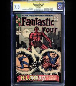 Fantastic Four #56 CGC 7.0 SS STAN LEE SIGNED Klaw Vibranium 1966 Nice Book WP