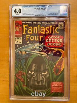 Fantastic Four #57 CGC 6.0 WHITE pages (1966) Jack Kirby Dr. DOOM SILVER SURFER