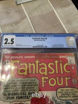 Fantastic Four #6 CGC 2.5 1st Marvel Villain Team Up 2nd Appearance Dr. Doom