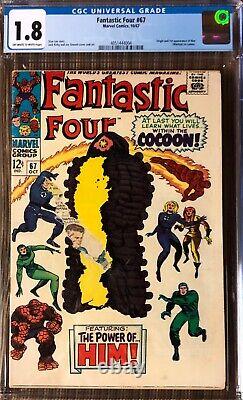 Fantastic Four 67 CGC 1.8 CUSTOM LABEL Origin & 1st app of Him Warlock Marvel