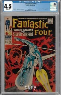 Fantastic Four # 72 CGC 4.5 Silver Surfer & Watcher Cover & app
