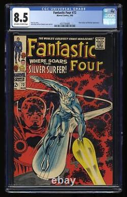 Fantastic Four #72 CGC VF+ 8.5 Silver Surfer Watcher Stan Lee Jack Kirby