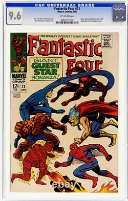 Fantastic Four #73 (1968) CGC 9.6 NM+ OW vs. Thor Spider-Man Daredevil Cover