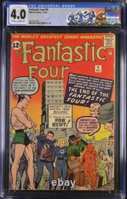 Fantastic Four #9 CGC 4.0 Off-White/White Marvel 1962 Custom Label