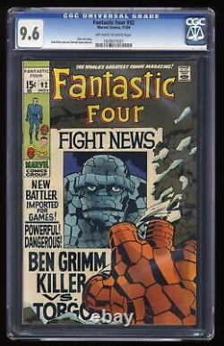 Fantastic Four #92 CGC NM+ 9.6 Off White to White Jack Kirby! Stan Lee