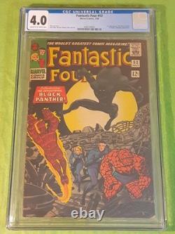 Fantastic Four Issue 52 1966 Silver Age CGC 4.0 1st Appear Black Panther