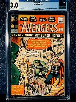 First Appearance THE AVENGERS 1st Series 1963 CGC 3.0 Lee Kirby SILVER-AGE Key 1