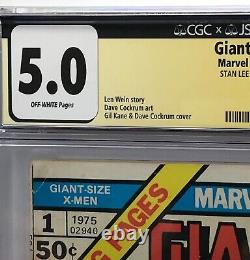 Giant Size X-Men #1 CGC 5.0 Signed Stan Lee 1975 1st App. Nightcrawler 1 of 29