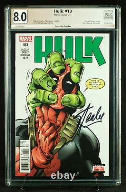 HULK #13, Great Bagley Cover PGX 8.0 VF Very Fine signed by STAN LEE! +CGC