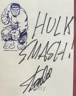HULK Stationery Page Inscribed HULK SMASH! & Signed by Stan Lee on 94th Birthday