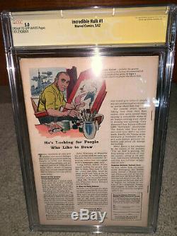 Hulk #1 CGC 5.0 (R) Marvel 1962 Stan Lee Signature! Key Silver! Avengers! K10 cm
